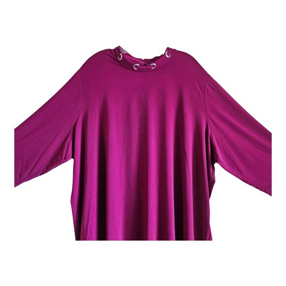 SUSAN GRAVER Plus 4X Top Grommets Back Keyhole & Tie 3/4 Sleeve Liquid Knit 58" - Picture 2 of 6